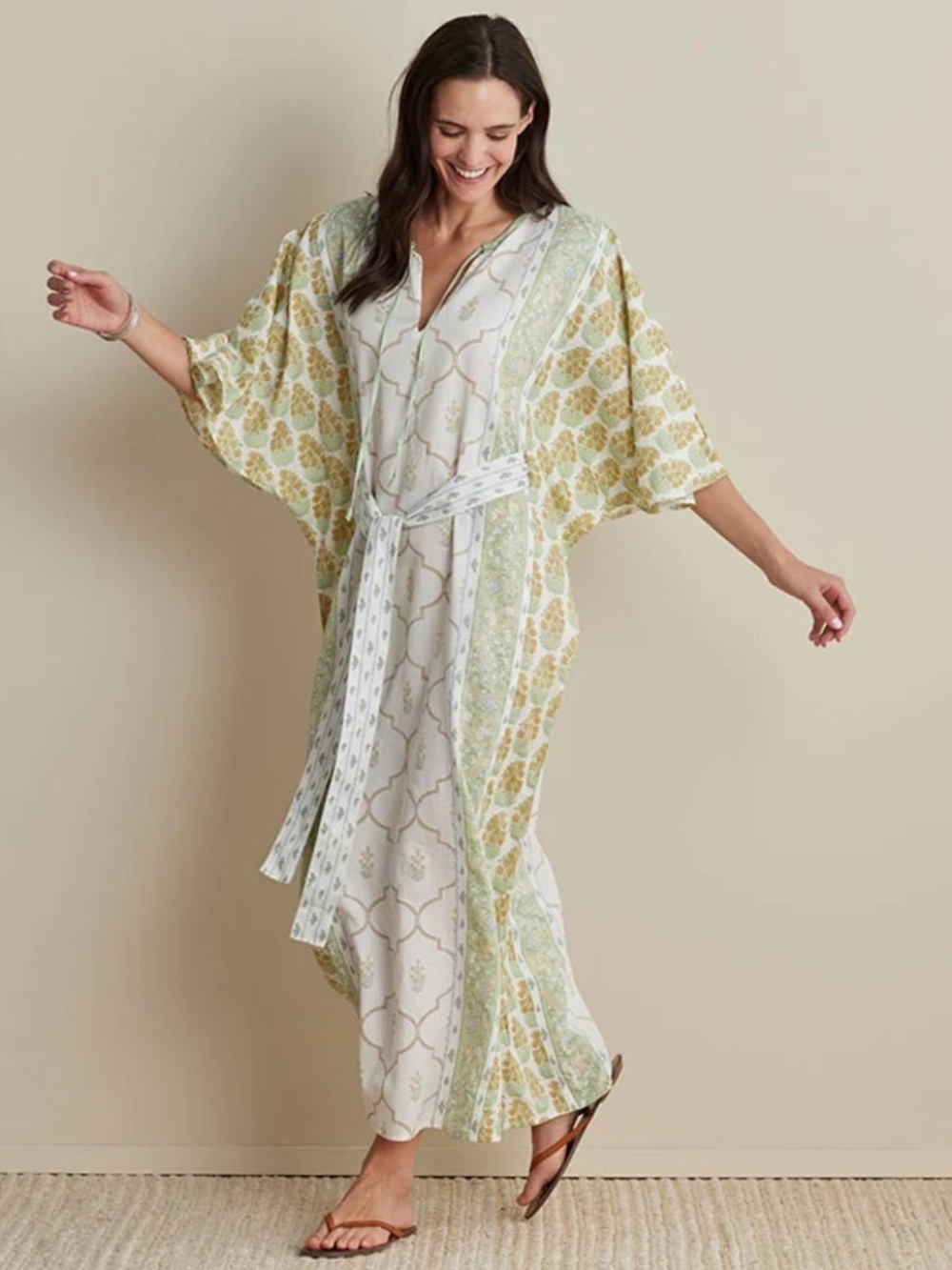 NWT Villa D’Ascoli x Company Store Cotton Sateen Caftan Dress size Smal
